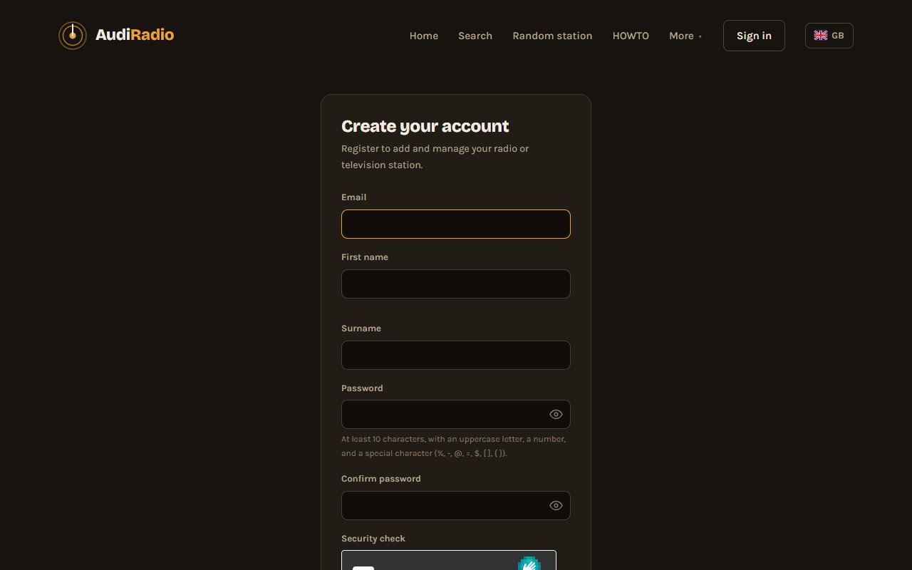 The registration form.